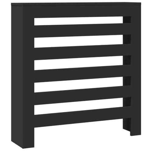 vidaXL Cubierta de radiador Madera de ingeniería Negro 78x20x82 cm, Tapa de radiador, Cubierta Alta del radiador, Tapa de la válvula del radiador