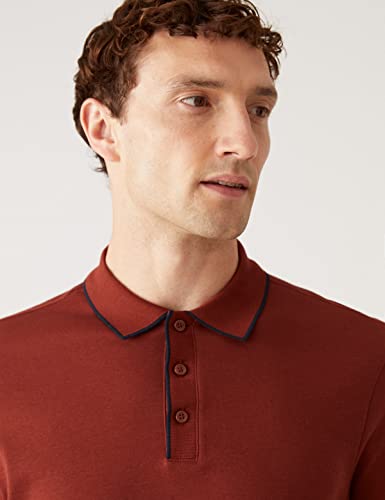 Image of Marks & Spencer Mens Solid Cotton Collared Neck Regular Fit Polo Shirt