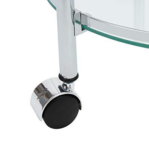 Organize It All Rolling 3 Tier Glass Circular Serving Cart, Silver (Model: 62943W) #TOP4