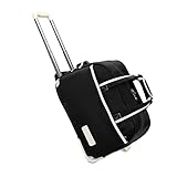 zhxinashu Rolling Duffle Bag with Wheels, Carry on Luggage, Travel Suitcase, Garment Bags for Travel (Black/L)
