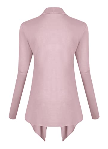 Image of Urban CoCo Women's Drape Front Open Cardigan Long Sleeve Irregular Hem