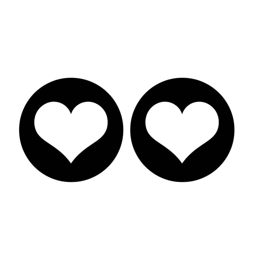 Tail Light Decal Hearts (5 inch)