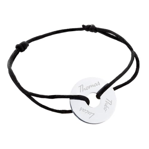 Bracelet disque en argent personnalisé cadeau unique pour femme avec jeton gravé