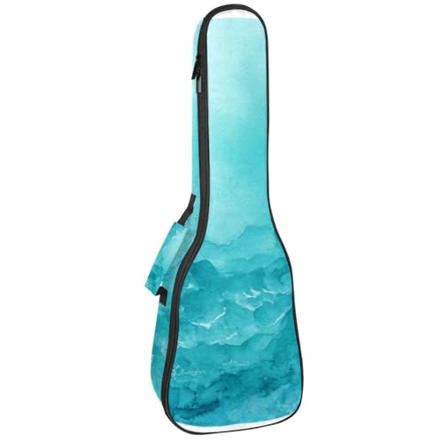Housse pour ukulélé de concert 23 pouces turquoise à motif aquarelle