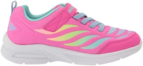Skechers Kids Girls MICROSPEC MAX-AIRY Color Sneaker, HOT Pink/Multi, 8 Toddler | Image 5