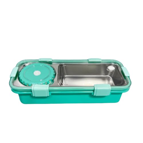 Image of Sleek Bento Lunch Box - Durable Stainless Steel, Leak-Resistant & Eco-Friendly (Light Green)