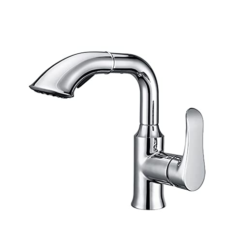 Robinet de lavabo de salle de bain extractible en laiton CCXXYGWJ mitigeur noir