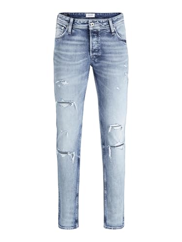 JACK & JONES Jeans Male Slim Fit Jjiglenn Jjoriginal CB 152 Slim Fit Jeans, Blu Denim, 27W x 30L