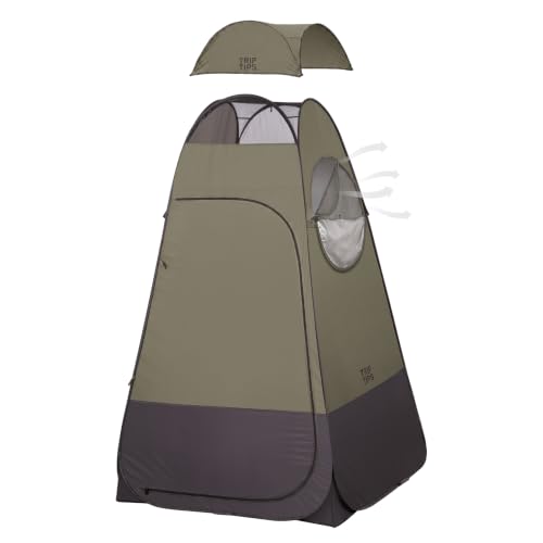 TRIPTIPS Pop Up Shower Tent with Floor Changing Tent with Mesh Window Camping Shower Tent 6.9 FT...
