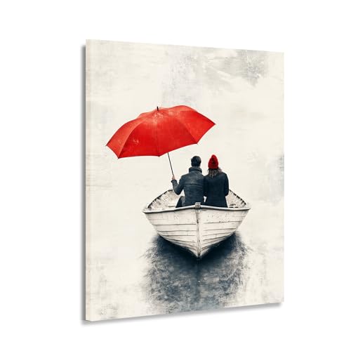 Toile murale couple sur un bateau : une histoire d'amour suspendue dans le salon