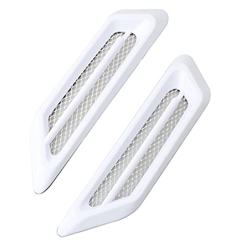 (エスネット) 汎用 車 ダミー ダクト フェンダー エアロ パーツ 軽量 吸気 エア インテーク 左右 2個 セット ABS製 サイド ボンネット (白)