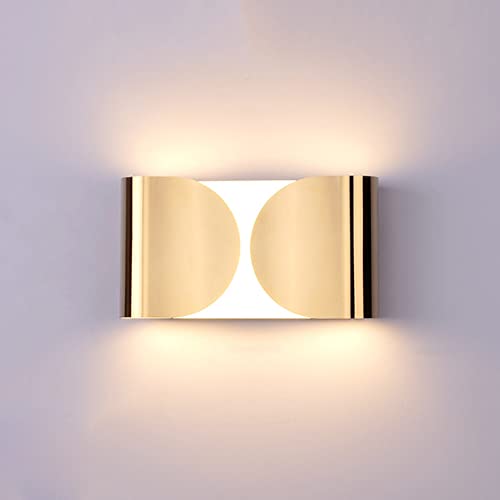 Aplique de Pared LED Que Ilumina la lámpara empotrada para Interiores, Foco de Montaje Sencillo nórdico de 10 W, Luces de Lavado para Sala de Estar, Dormitorio, mesita de Noche, Blanco cálido de