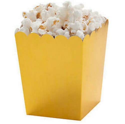 Pack of 12 - Metallic Gold Popcorn Boxes - Party Box Favours