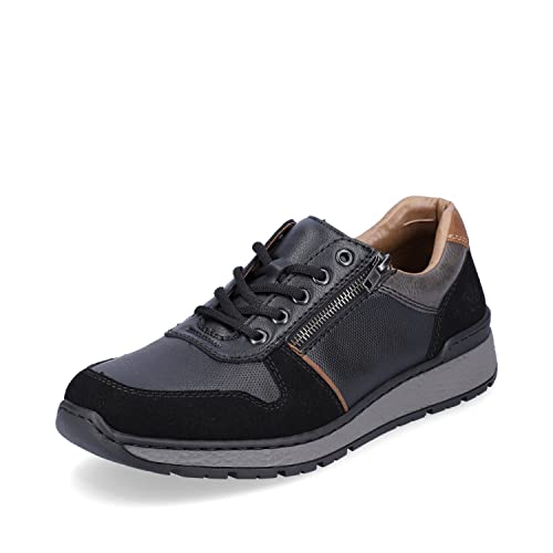 Rieker Herren Bequemschuhe B9050, Männer Schnürhalbschuhe,lose Einlage,Schnuerschuhe,Schnuerer,straßenschuhe,lace-up,schwarz (00),45 EU / 10.5 UK