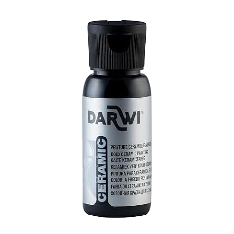 DARWI DA0380050100C Farba błyszcząca do ceramiki 50 ml, czarna