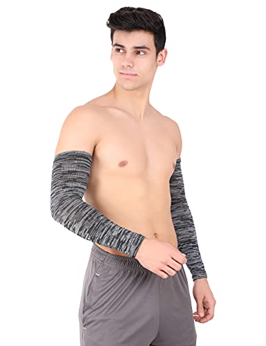 Image of NEVER LOSE Printed Arm Sleeves for Men & Women, Stretchable Breathable Compression Sports Sleeves for Gym, Cycling, Running, Driving & Outdoor Activities (Pack of 2 Pairs)