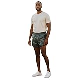 Satin Fitness Herren Glanz Nylon Sport Shorts Cal Surf Wetlook Shiny Nylon Glanzshort Brillant Fussball Boxershorts Khaki mit Streifen (DE/NL/SE/PL, Alphanumerisch, XXL, Regular, Regular)