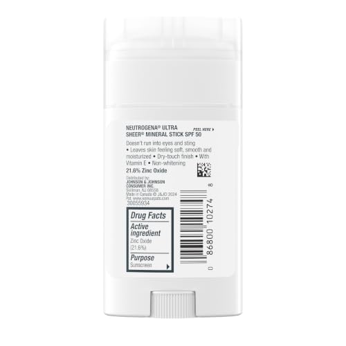 Neutrogena Ultra Sheer Mineral Sunscreen Stick SPF 50, 1.5 oz - image 9