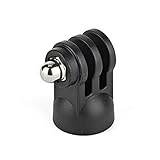 JOBY Pin Joint Mount for Action Cameras Like GoPros, Compact and Durable, for 1/4'-20 Attachment, in ABS Plastic and Stainless Steel, for Content Creation, Vlogging, Live Streaming, TIK Tok