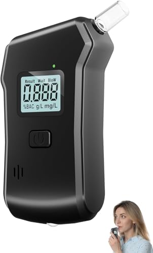 Breathalyzer Professional Grade Accuracy Alcohol Tester with LCD Digital Display Voice Alert LED Indicator Portable for Home Party Use