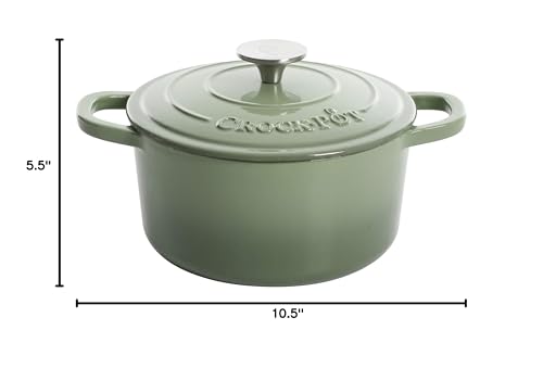 Image of Crock-Pot Artisan Round Enameled Cast Iron Dutch Oven, 7-Quart, Scarlet Red