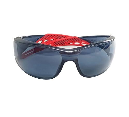 Image of THUNDERSTORM Safety Goggles Polycarbonate Lens Hard Coated Eye Protection Glasses Anti-Scratch Safety Glasses UV Protection Industrial, Bike riding, Cycling & Car Driving (Black /Red)