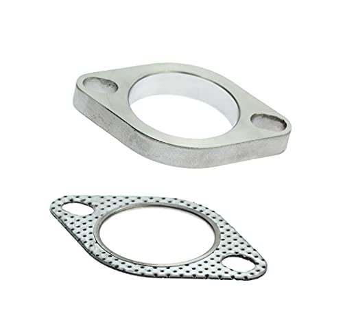 2 Bolt 2 Inch Exhaust Flange Stainless Steel Exhaust Flange and Gasket Connection Kit 2 Inch (51.8mm)