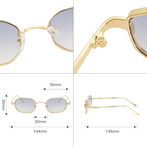 Lunettes petits polygones rétro polarisées au design métallique fin