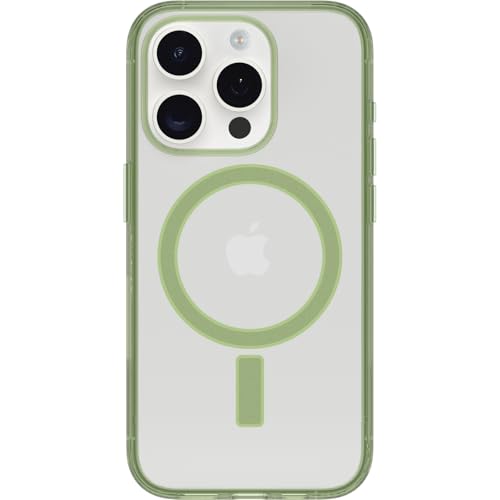 Image of OtterBox Clear case with Colorful Grip Edge case for iPhone 15 Pro - Moray (Green)