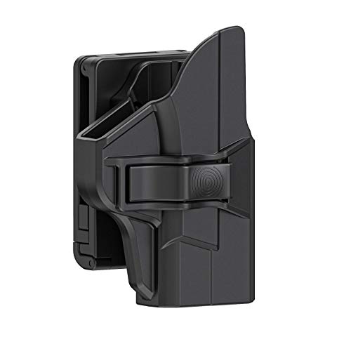 OWB Holster for M&P Shield 9mm , Polymer Belt Holster Fits for S&W M&P Shield M2.0 9mm/.40 3.1'' Barrel, Tactical 60 Â° Adjustable Outside Waistband Holsters with Fast Release Button, Right-Handed