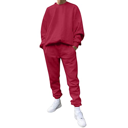 Sweat capuche homme et pantalon de sport thermique en coton épais et chaud