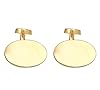 Kuzzoi Cufflinks for Men, Cufflinks Shiny Oval Design, Made of 925 Sterling Silver Gold-Plated, Classic Jewellery for the Shirt, Golden Men's Gift for Wedding and Birthday #1