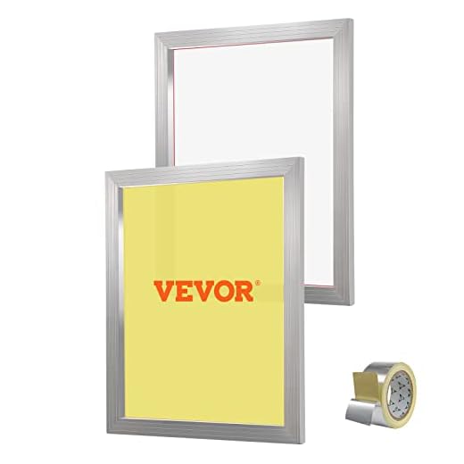 VEVOR Marco de Pantalla de Seda 2 Piezas Marcos de Serigrafía de Aleación de Aluminio 50,8 x 61 cm Kit de Serigrafía con Malla 230, Malla de Nylon de Alta Tensión y Cinta de Sellado para Camisetas