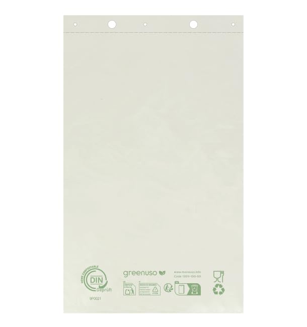 Monouso | 100 Bolsas Plástico Biodegradable Sin Asas 'Be Eco!' 16x24cm, Compostables, Formato Block, Bolsas Mercado, Comercio, Multiuso