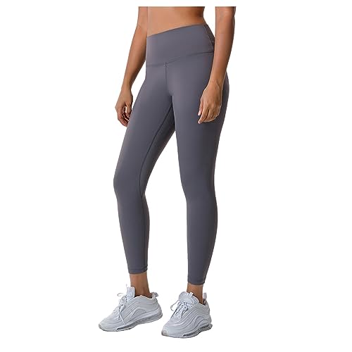 Mulheres Calças De Ioga Nuas De Ioga Lisada Perneiras De Cintura Alta, Levantando Calças De