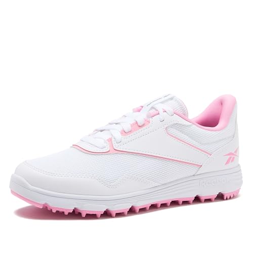 Reebok Course Ease Spikeless Womens Golf Shoes White/Pink/Pink 10