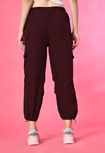 Image of FUNDAY FASHION Women's Regular Fit Mid Rise Solid Lycra Blend Trousers