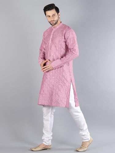 Image of Uri and MacKenzie Embroidery Silk Men's Kurta Pyjama Set