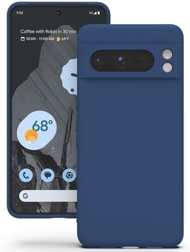 YATWIN Hülle für Google Pixel 8 Pro, Silikon Handyhülle mit Futter, 1mm Kamera und Displayschutz, Dünn & Leicht, Anti Kratzer Case, Blau