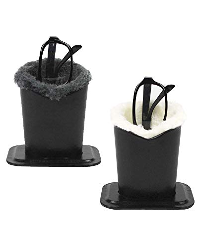 Javoedge [2 Pack], Soft Plush Lining (White, Gray) Eyeglass Stands Holder Case For Desks Or Nightstands #TOP22