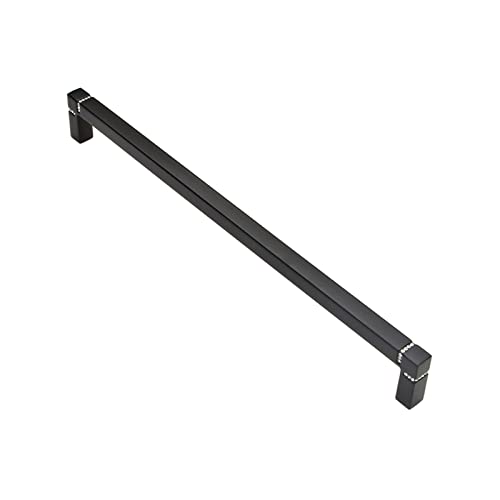 jiajulashou123 Tirador para Muebles Dormitorio Tirador para Gabinete de Aleación de Zinc Manija de Puerta de Armario Negro Perillas para Cajón Cocina para Tocador,Con Tornillos (Hole distance:256mm) Cover