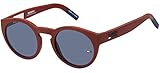 2 años internacionales Tommy Hilfiger tj 0003/s Gafas de Sol, Matte Red, 48 Unisex Adulto