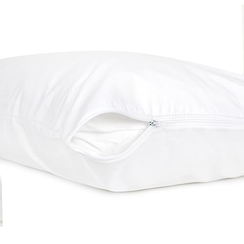 Polycotton Zippered Pillow Protectors Cover Case, Anti Dust Mite, Anti-Allergy - Image 2