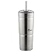 bubba Envy S Vacuum-Insulated Stainless Steel Tumbler with Straw, 24 oz., Clear Lid & Big Straw 5 Pack of Reusable Straws (Assorted Bold Colors)