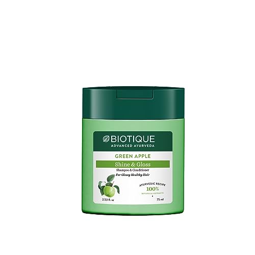 Biotique Bio Green Apple Fresh Daily Purifying Shampoo & Conditioner for Oily Scalp & Hair, 75 ml