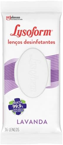 Lysoform Lavanda, Lenço Umedecido Desinfetante, 36 unidades