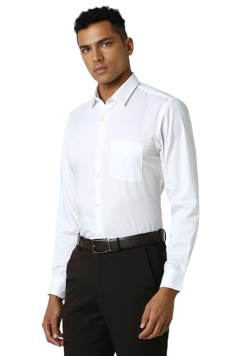 Image of Peter England Men Cotton Solid Slim Fit Shirt