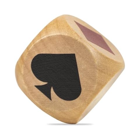 WodGod Premium Wooden Trump Marker Dice,Trump Indicator,Trump Suit Dice,Big Size 1.57''(4cm) Clear Prints Euchre Cube for Euchre Player,Euchre Trump Poker Cards Game,Great euchre gift for bridge cards Cover