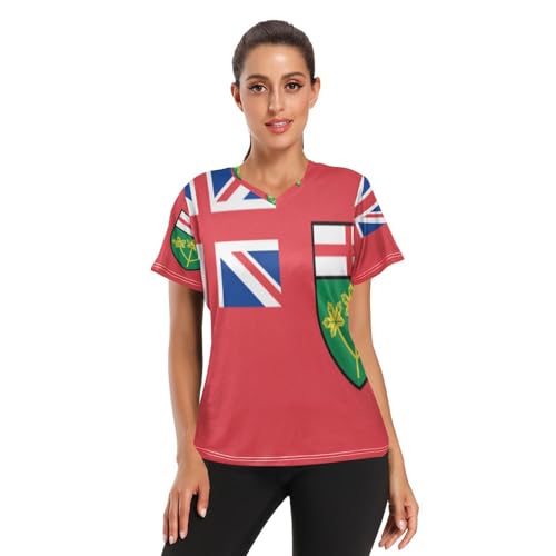 GuoChe Ontario Flag Women's Short Sleeve T-Shirt