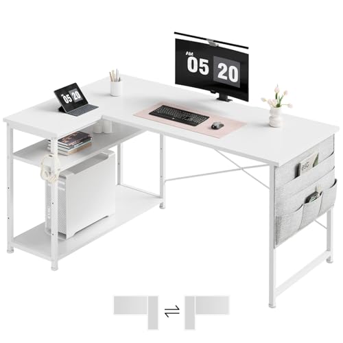 Maihail L字デスク 白 幅99cm